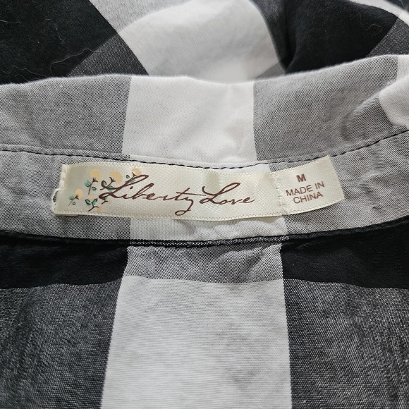 Liberty Love Sleeveless Black and White Check Dress with Asymmetrical Skirt Sz M - Picture 2 of 5